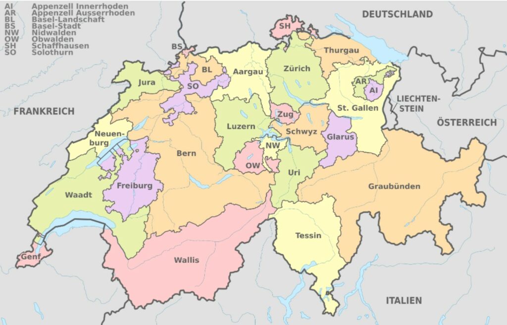 karte kantone schweiz