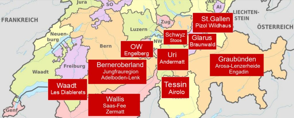 Urlaubskarte Schweiz